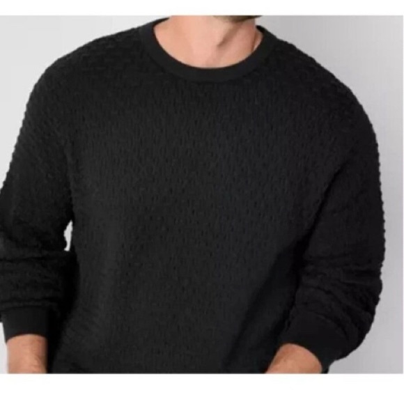 Shaquille O’Neal XLG Black Big And Tall Crew Neck Long Sleeve Pullover New - Picture 7 of 8